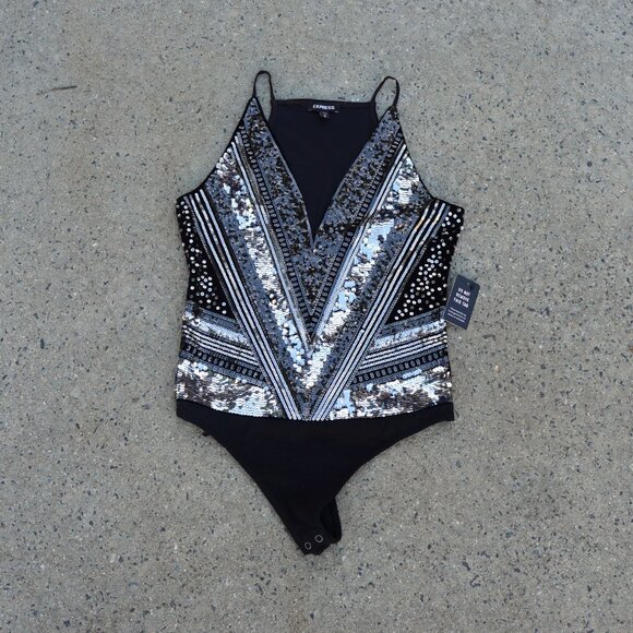 NWT Express Sequin Bodysuit M - Picture 15 of 15